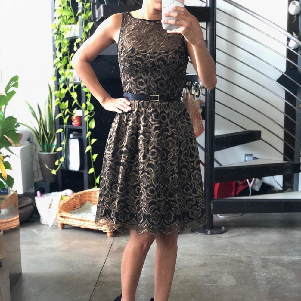 Black embroidered formal dress